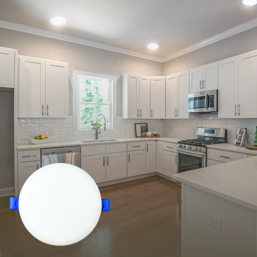 Đèn LED âm trần tràn viền DLK lắp đặt trong nhà bếp hiện đại