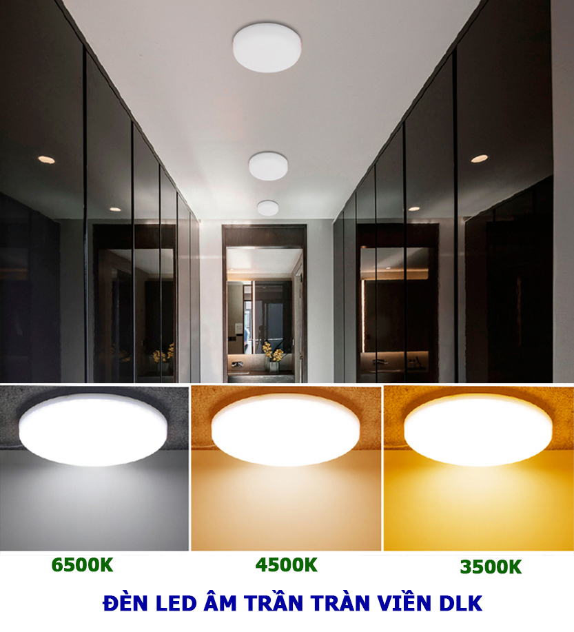 Đèn Led downlight có 3 màu ánh sáng tuỳ chọn