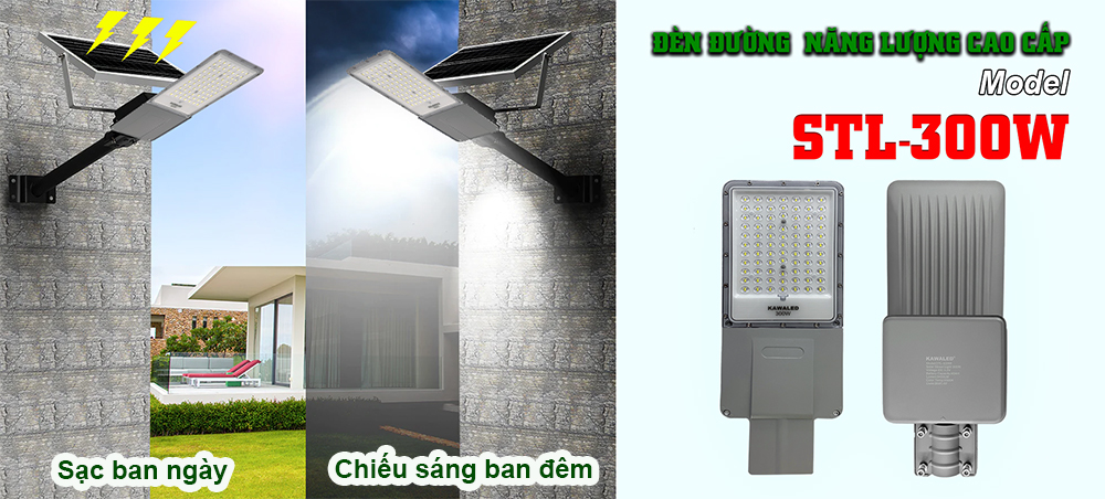 Đèn đường năng lượng mặt trời cao cấp STL-300W