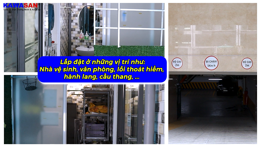 Phù hợp lắp cho các vị trí rộng lớn, có vách ngăn bên trong