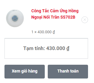 Chọn XEM GIỎ HÀNG hoặc THANH TOÁN