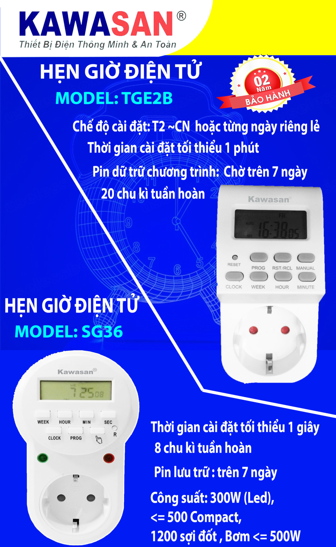 So sánh hẹn giờ điện tử SG36 và TGE2B