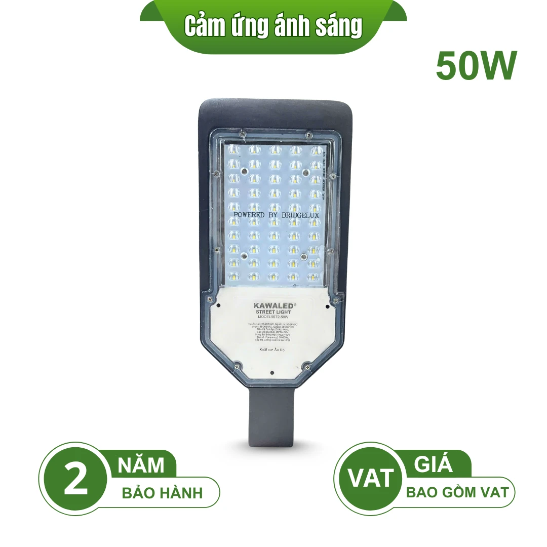 Đèn đường cảm ứng ánh sáng Kawaled công suất 50W