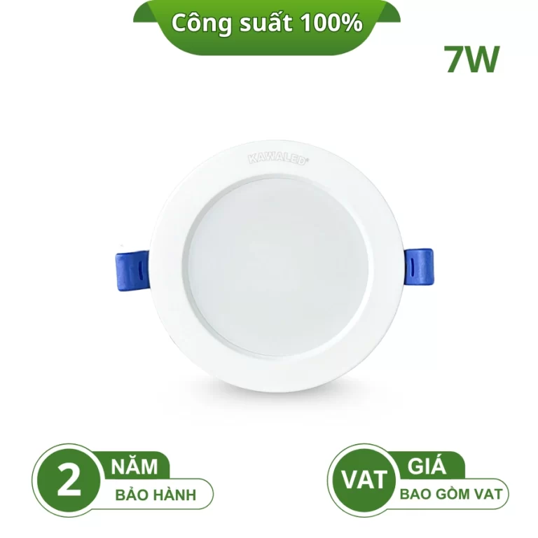 Đèn LED âm trần DL90 7W ánh sáng cố định, thiết kế tròn đơn giản