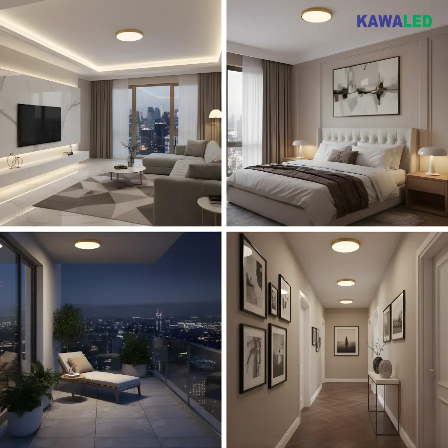 Ứng dụng thực tế của đèn LED ốp trần Kawaled NT-G trong nhiều không gian
