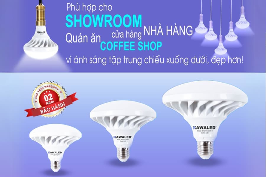 Bộ đèn LED đĩa bay Kawaled chuyên dùng cho quán ăn, showroom, nhà hàng