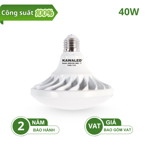 đèn led đĩa bay 40W Kawaled bảo hành 2 năm, giá gồm VAT