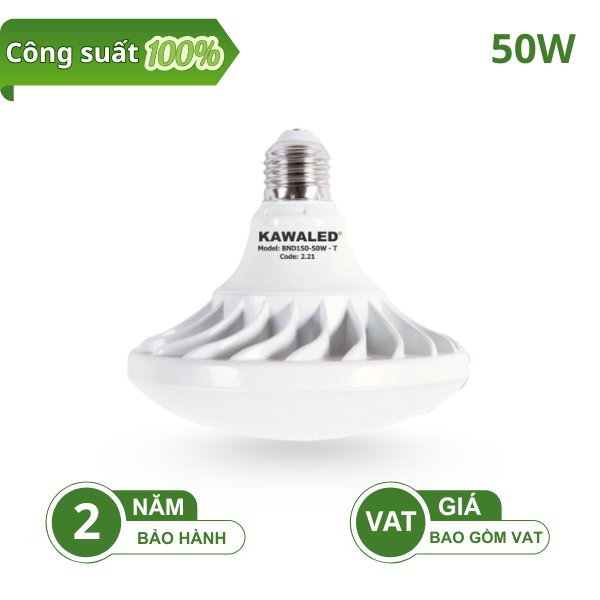 đèn LED đĩa bay 50W Kawaled chính hãng, bảo hành 2 năm