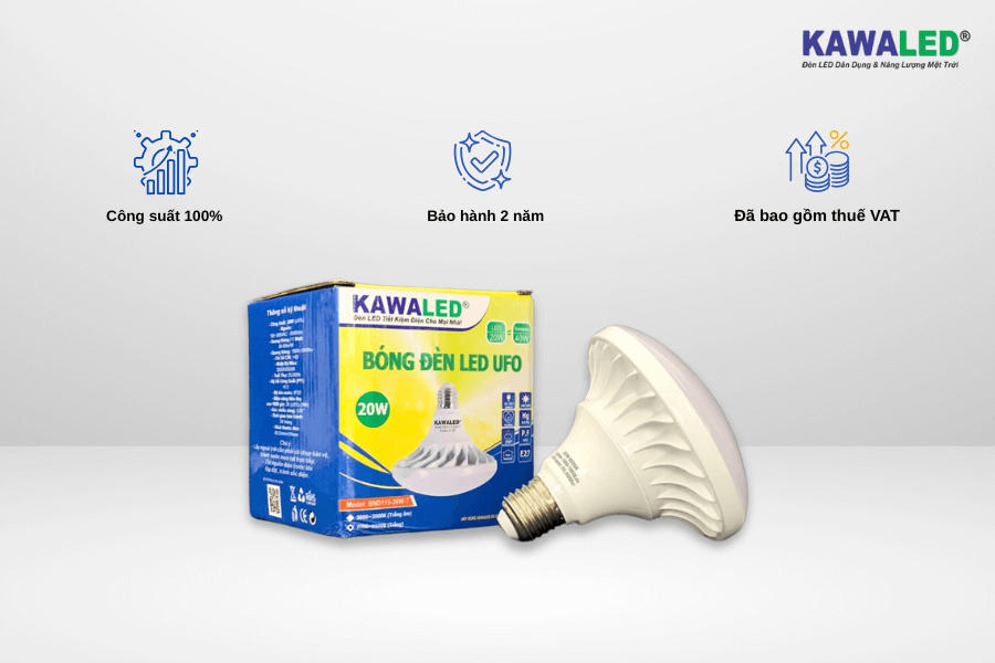 Đèn LED đĩa bay Kawaled chính hãng, bảo hành 2 năm