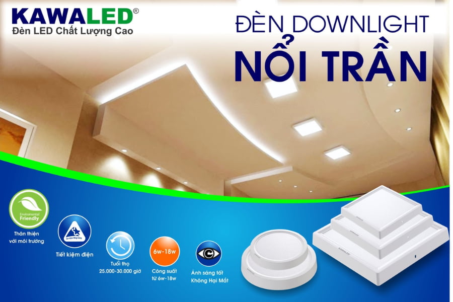  Poster quảng cáo đèn LED downlight ốp trần nổi Kawaled