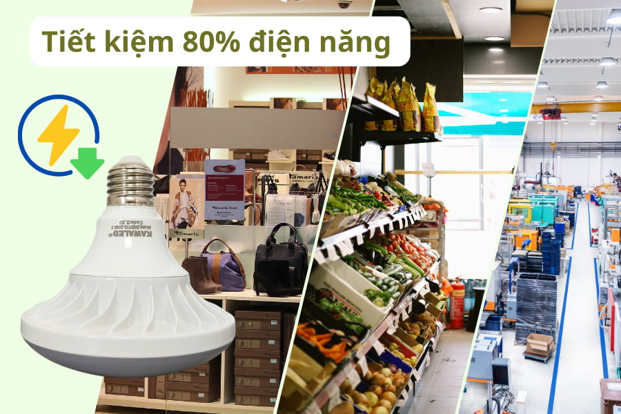 Đèn LED UFO tiết kiệm 80% điện năng