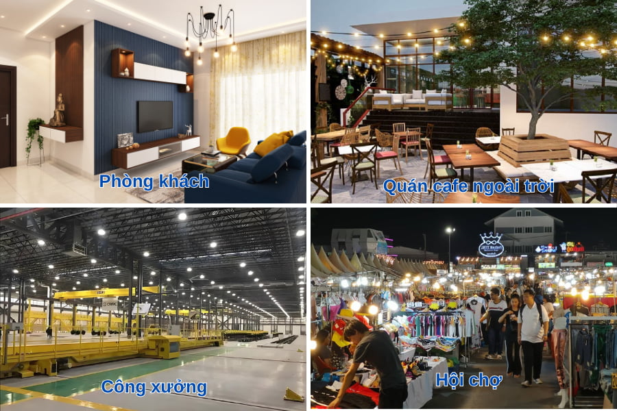 Đèn LED đĩa bay cho nhà, quán, xưởng, hội chợ