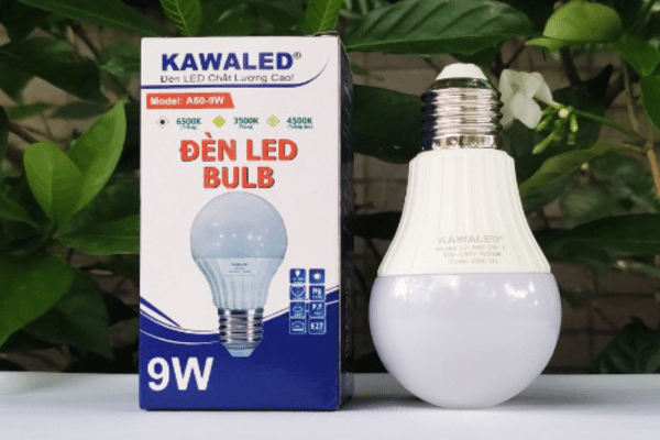 Bóng đèn led bulb tròn Kawaled được đóng gói đầy đủ thông tin
