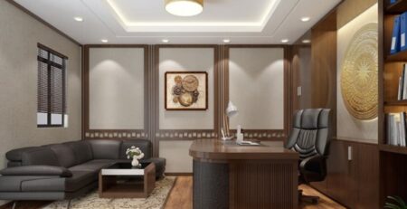 Đèn LED âm trần chiếu sáng phòng làm việc