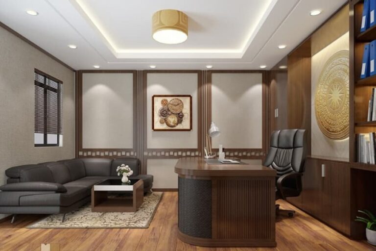 Đèn LED âm trần chiếu sáng phòng làm việc