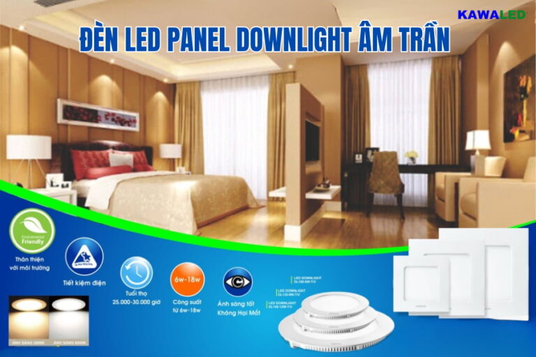 Đèn LED âm trần ánh sáng dịu nhẹ cho phòng ngủ