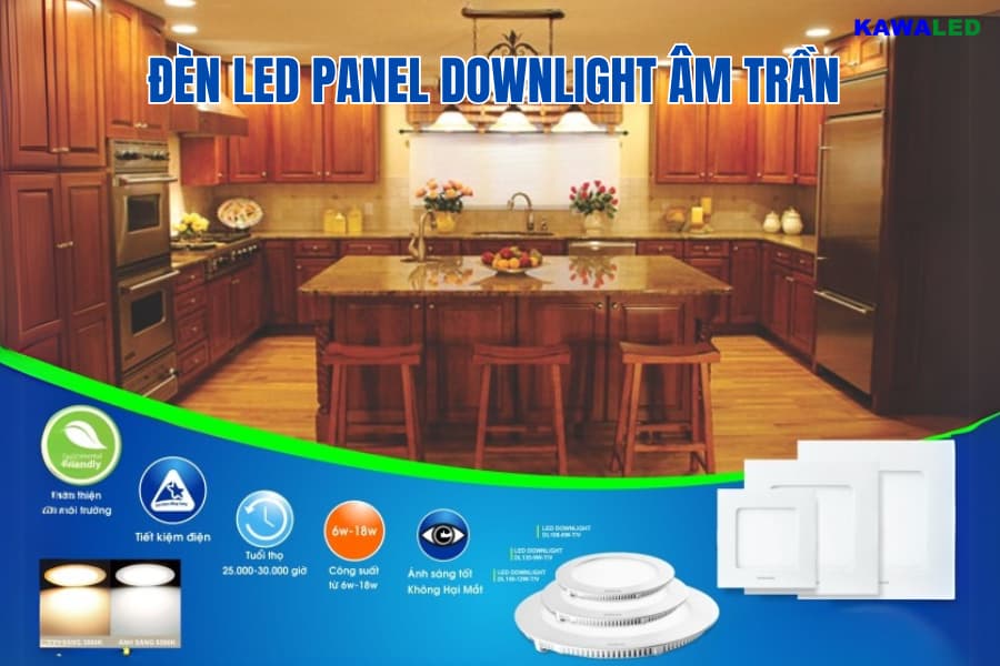 Đèn LED panel âm trần đa dạng công suất Kawaled