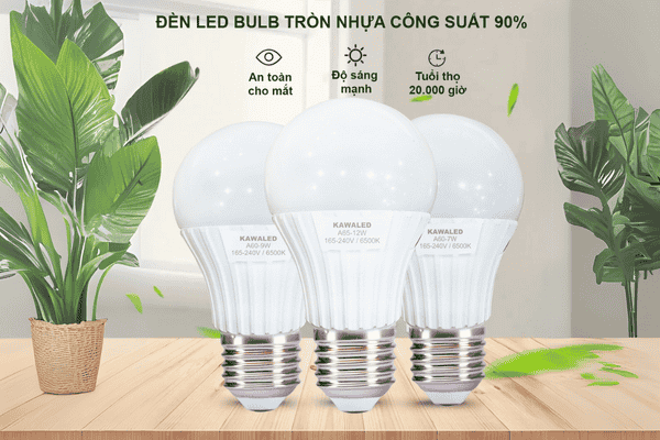 Đèn led bulb tròn Kawaled, thiết kế nhỏ gọn, sang trọng, độ bền cao