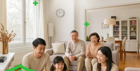 Gia đình sử dụng đèn LED bulb trụ Kawaled chống nhiễu điện từ EMC