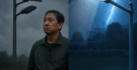So sánh hiệu quả chiếu sáng giữa đèn năng lượng mặt trời và đèn LED SST trong trời mưa