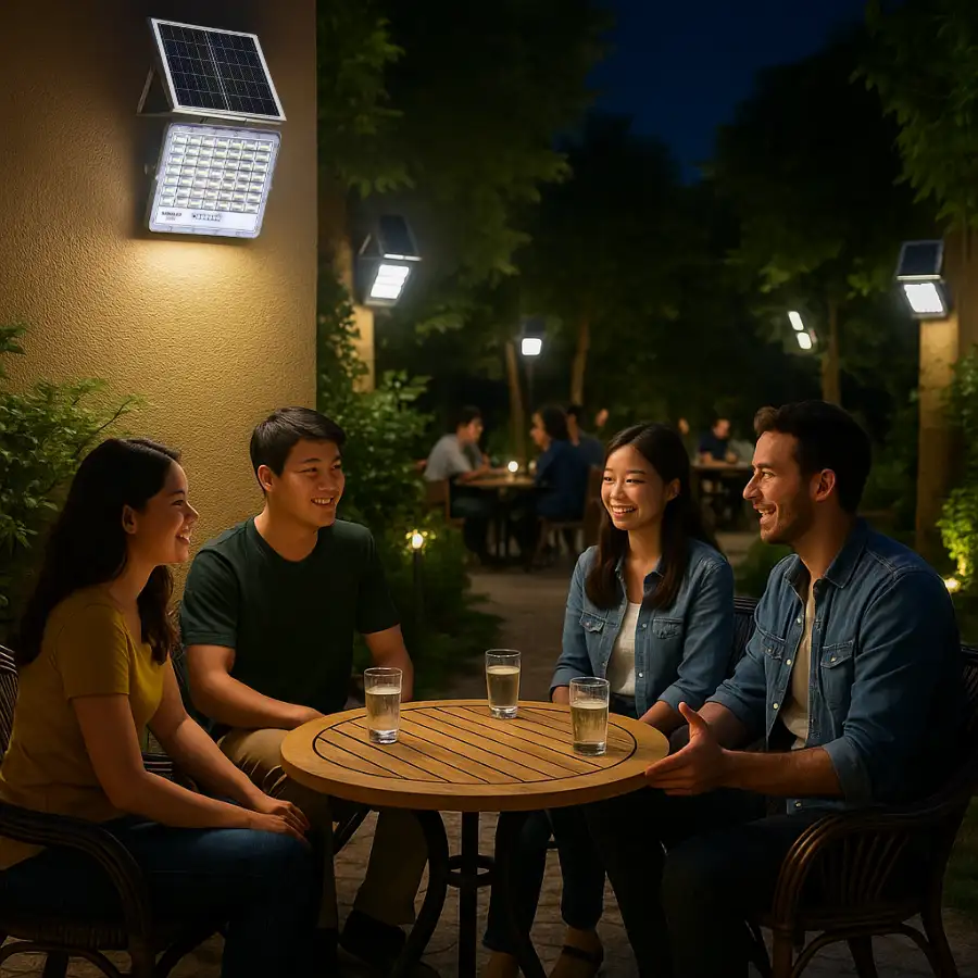 Đèn SL1 chiếu sáng sân vườn cho khách thư giãn buổi tối