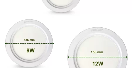 So sánh trước và sau khi lắp đèn LED âm trần DL-A-3M trong phòng khách