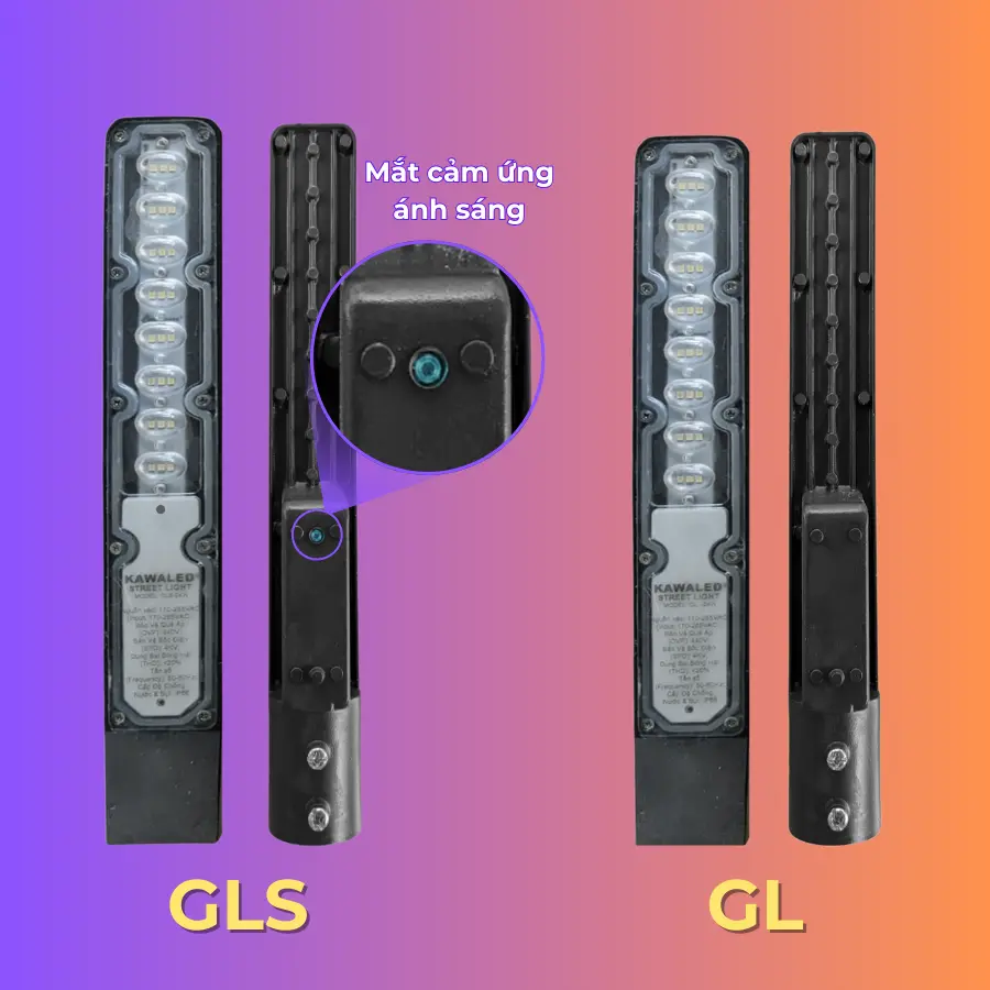 So sánh đèn LED sân vườn cảm ứng ánh sáng GLS và đèn thường GL