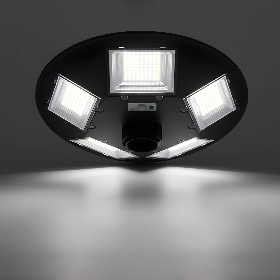 Đèn LED đĩa bay năng lượng mặt trời 600W Kawaled tỏa sáng 360 độ, ánh sáng đều rõ.