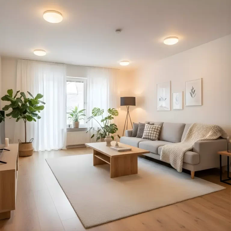 Đèn LED trần phòng khách phong cách Bắc Âu ánh sáng trắng ấm