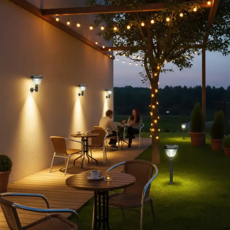 Đèn sân vườn hiện đại Kawaled trang trí quán café ngoài trời