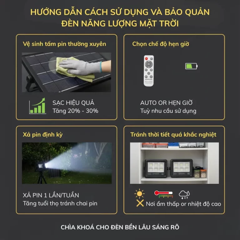 Hướng dẫn sử dụng và bảo quản đèn năng lượng mặt trời SL2 Kawaled đúng cách