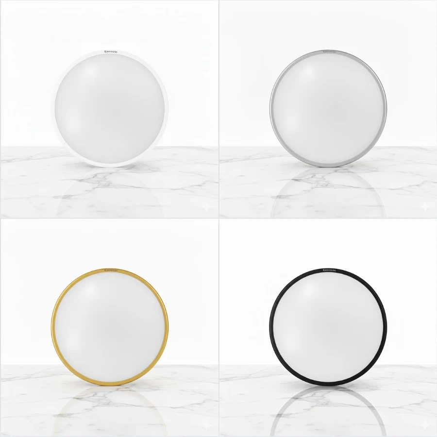 đèn led ốp trần trang trí nhiều màu viền, đèn ốp trần tròn Kawaled