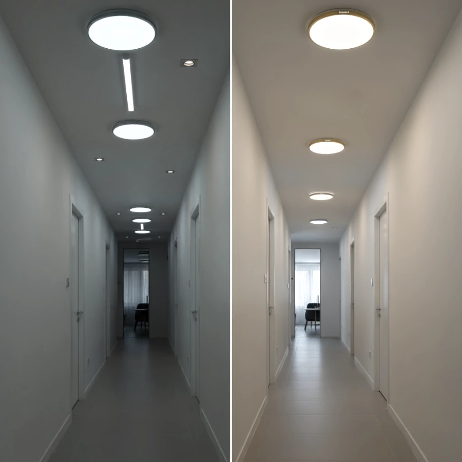 đèn led ốp trần chiếu sáng hành lang, đèn ốp trần đẹp cho không gian dài