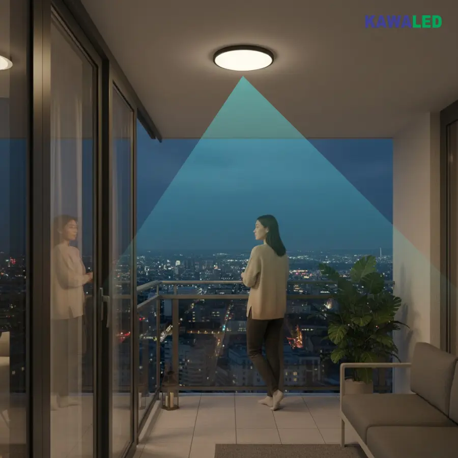 đèn ốp trần ban công ngoài trời, đèn ốp trần chống nước IP65 Kawaled