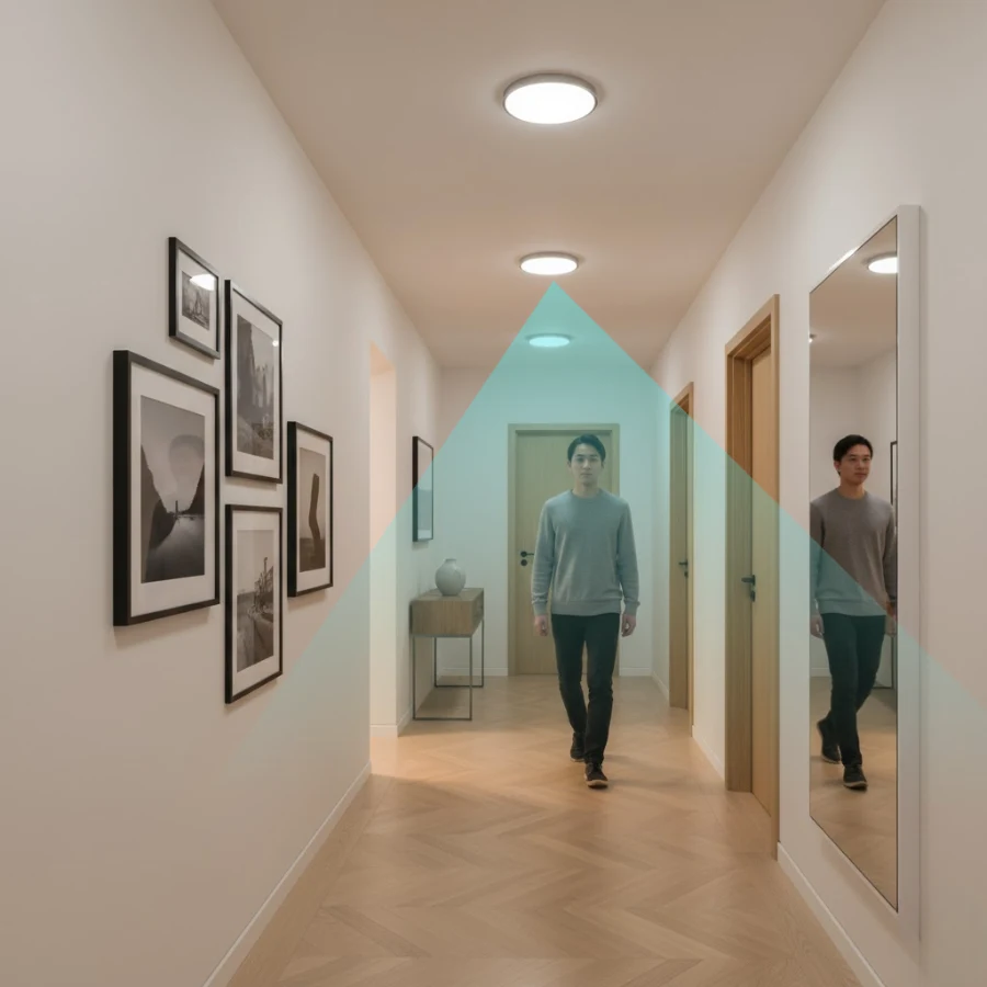 đèn ốp trần cảm ứng vi sóng, đèn cảm biến chuyển động, đèn led tiết kiệm điện