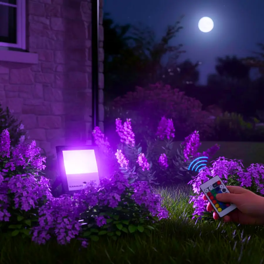 Điều khiển từ xa đổi màu đèn pha FL-RGB2 chiếu sáng hoa và tiểu cảnh.