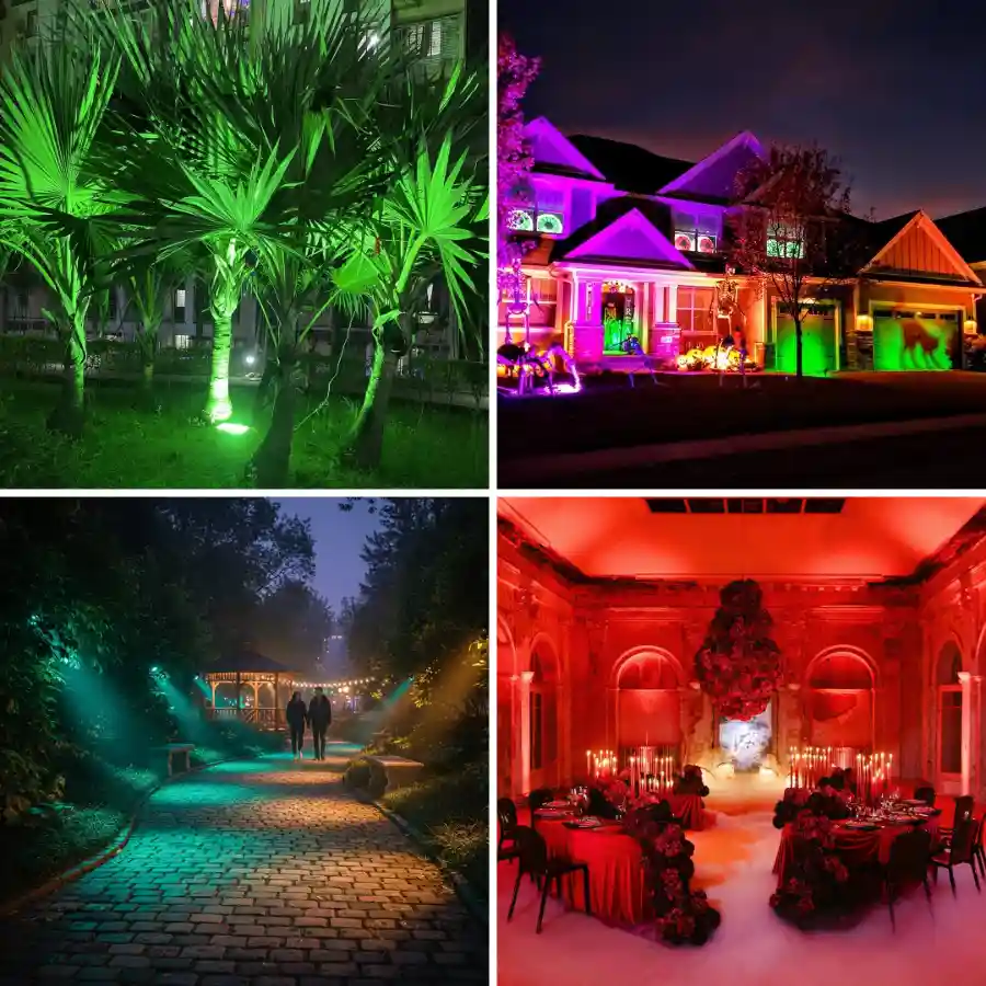 Ứng dụng thực tế của đèn RGB, RGBW và Full Color trong sân vườn, nhà phố và không gian sự kiện.