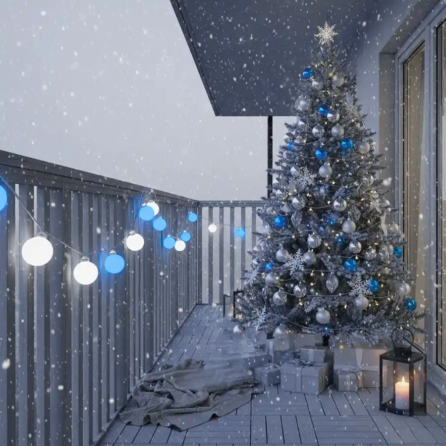 đèn led mini trắng xanh dương trang trí noel ngoài trời