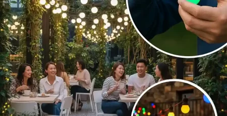 đèn led tròn trang trí quán cafe sân vườn chống nước