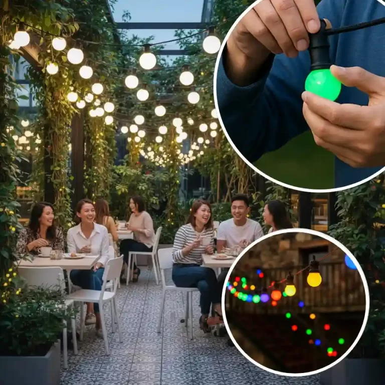 đèn led tròn trang trí quán cafe sân vườn chống nước