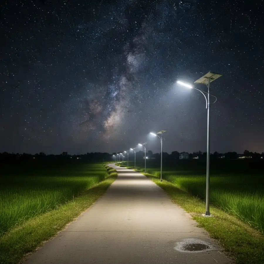 Đèn năng lượng mặt trời chiếu sáng lối đi ngoài trời khu vực nhiều nắng