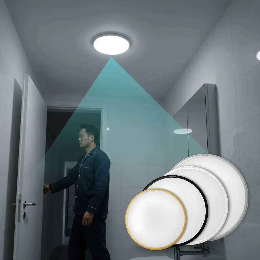 Đèn ốp trần cảm ứng tự động bật tắt cho nhà vệ sinh và hành lang