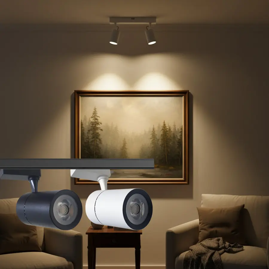 Đèn rọi ray LED chiếu tranh và tạo điểm nhấn cho phòng khách