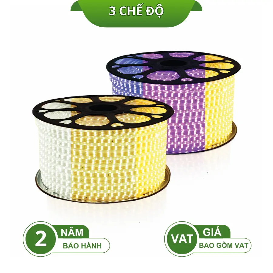 Đèn LED dây 3 chế độ màu FL-2835-3CĐ bảo hành 2 năm giá đã bao gồm VAT