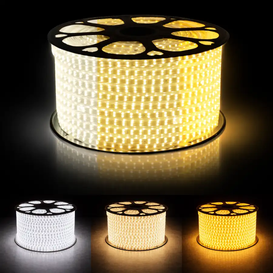 Đèn LED dây 3 màu trắng vàng trung tính 220V FL-2835-3CĐ, chip Samsung 2835, ánh sáng đều