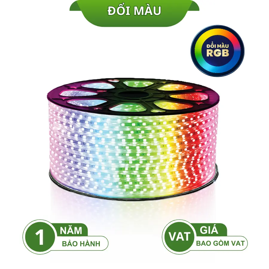 Đèn LED dây 5050 đổi màu RGB 220V Forlife cuộn dây trang trí ngoài trời