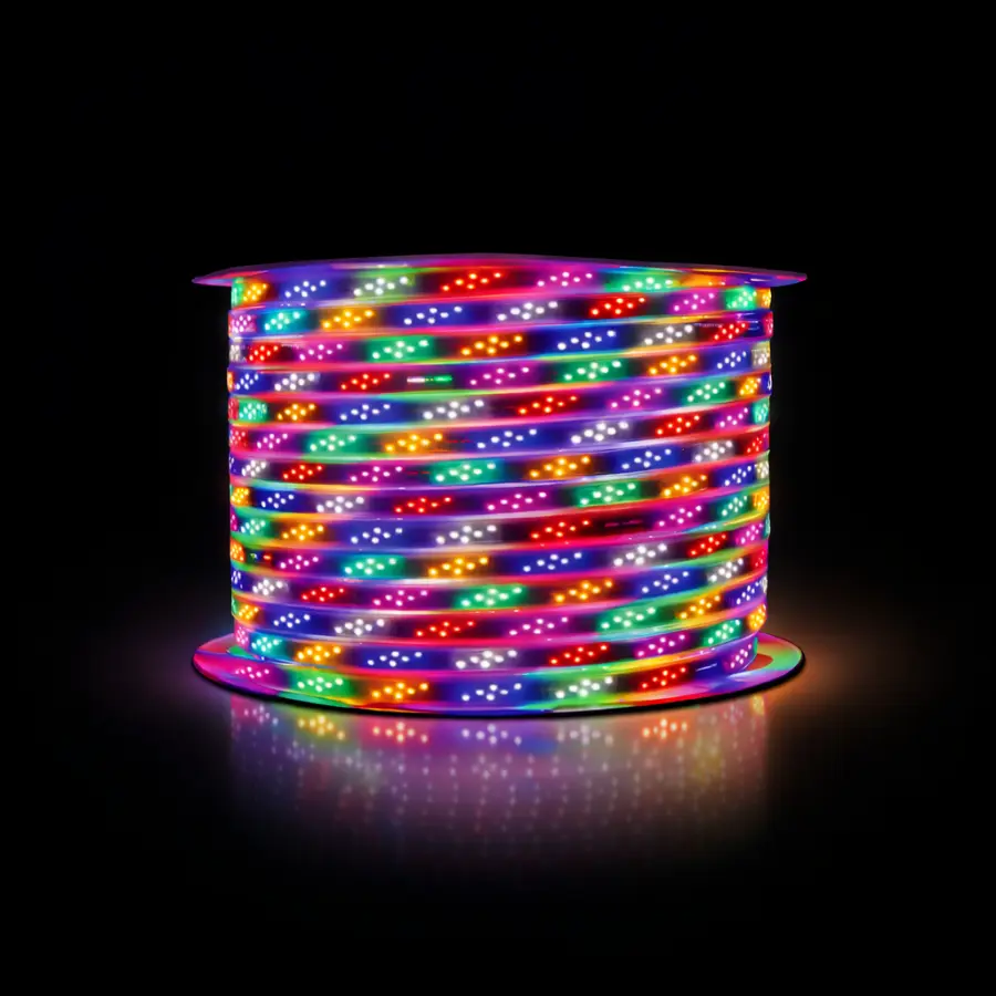 Hiệu ứng ánh sáng RGB của đèn LED dây chạy đuổi 3030 220V