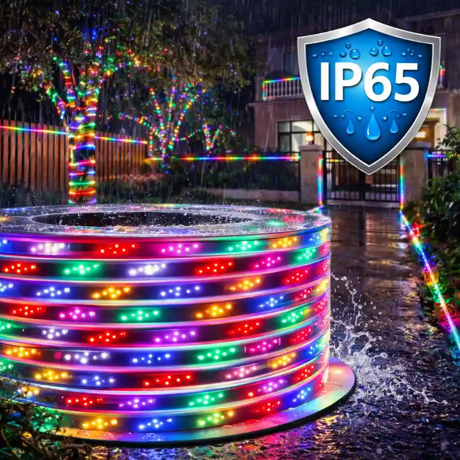 Đèn LED dây chạy đuổi 3 hàng bóng đạt chuẩn IP65 chống nước ngoài trời