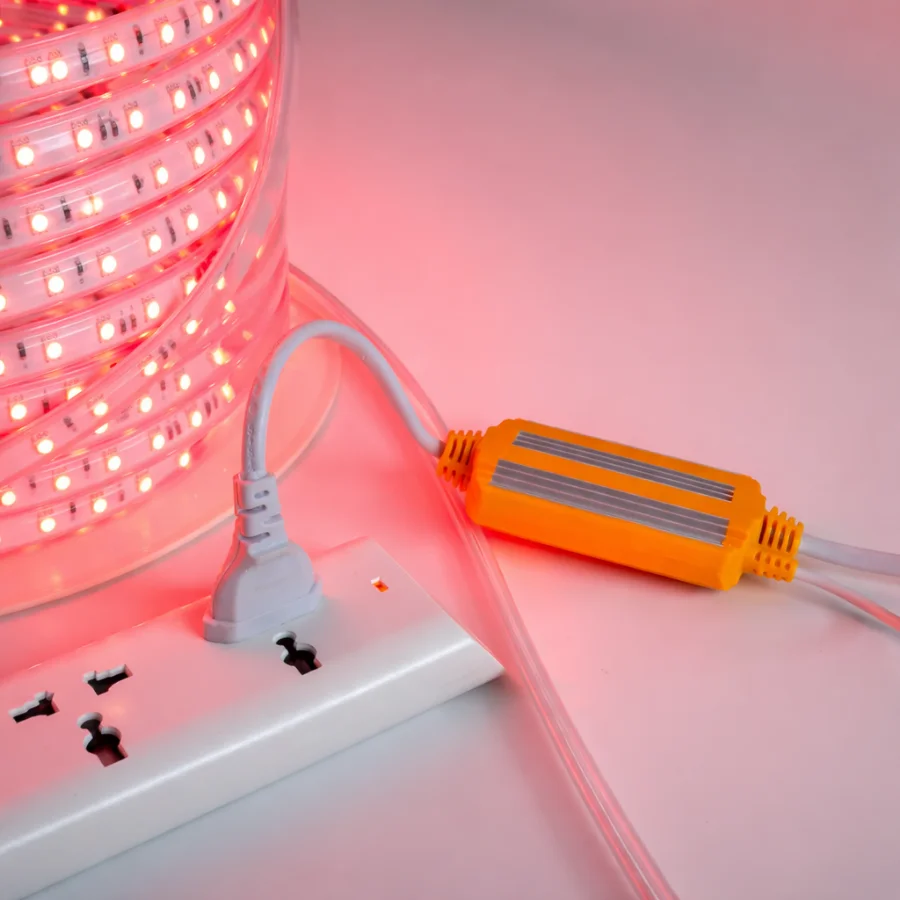 Lắp đặt đèn LED dây 5050 đổi màu 220V bằng nguồn kẹp an toàn