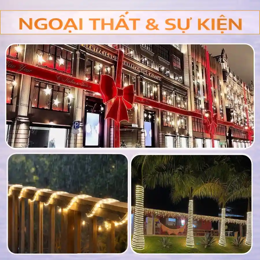 LED dây ngoài trời IP65 quấn cây trang trí sân vườn và sự kiện